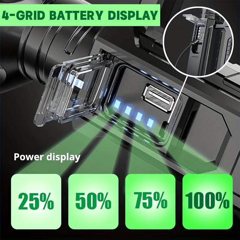 Large LED Flashlight with Foot Support for Convenient Installation, Night Safety Lighting, Home Emergency 4 Modes Suitable for Construction Sites