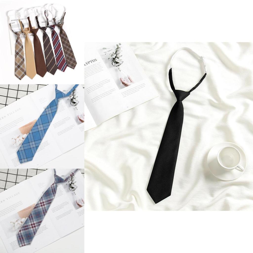 Childrens Tie With Solid Color Striped Check Pattern Polyester For School Uniforms