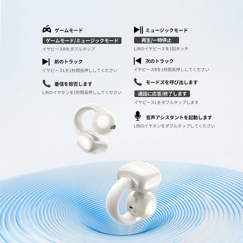 UGREEN Wireless Bluetooth Ear Cuffs with and AI Noise Cancellation for Fully IPX5 Up To 30 Hours of Earbuds 5.4 Hi-Fi Sound, ENC, Calls. [Open-Ear,