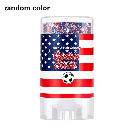 Patriotic Glitter Stick Star Face Independence Day Red White Blue Paint for Body 1pc