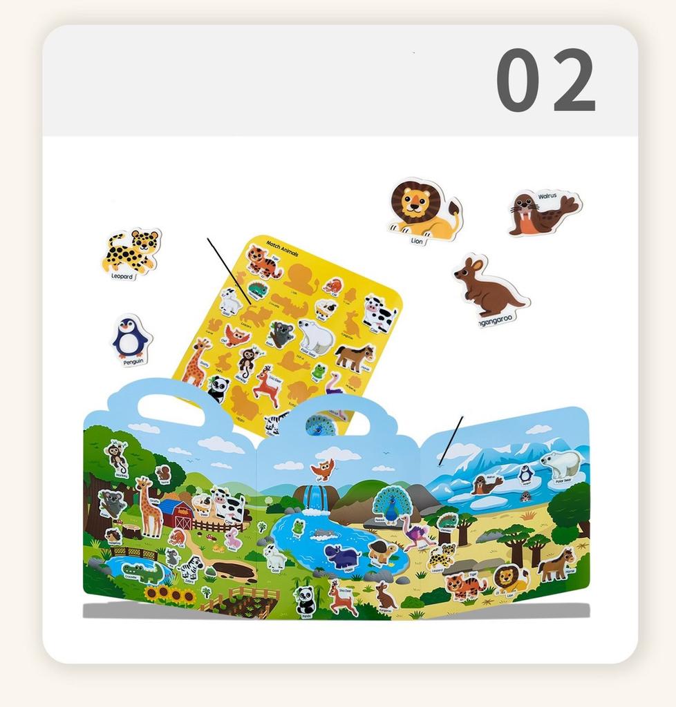 Nowa książeczka z żelowymi naklejkami dla dzieci DIY Puzzle manualne Zabawka Magiczna Książka Przenośna Edukacyjna Zabawa dla Niemowląt Powtarzalna Aktywność z Naklejkami