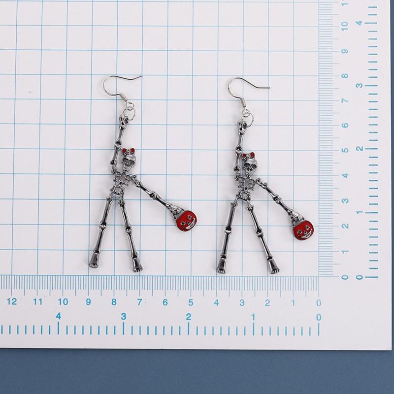 Gothic Festive Dancing Skeletons Dangle Earring Halloween Horror Skull Personality Hip for Pop Earring for Women Girl Gi