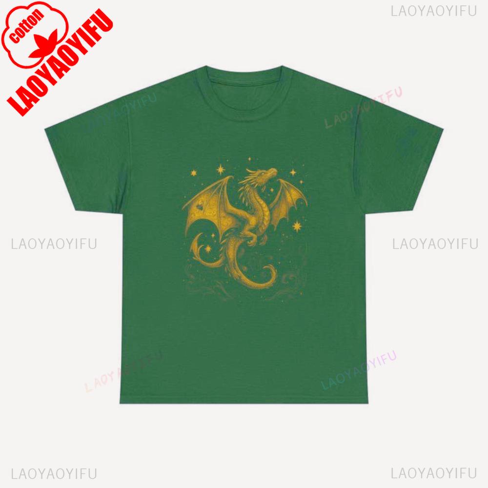 Celestial Dragon Shirt Gold Fantasy TShirt Mystic Dragon Sweatshirt Moon Star Dragon Tee Magic Creature Gift Tshirt Men Women T
