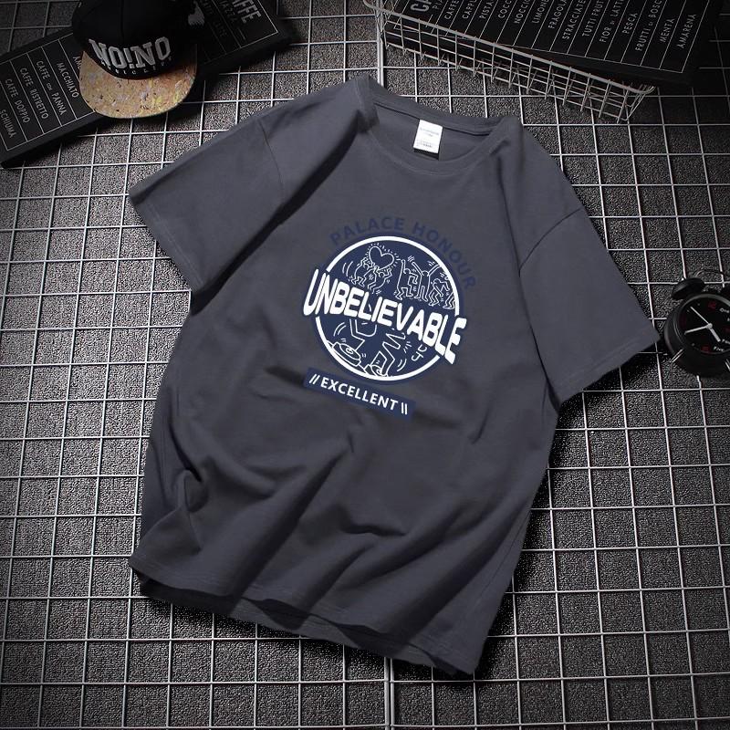 Short sleeved T-shirt men's summer trendy brand versatile pure cotton heavyweight base shirt