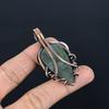 Aquamarine 999 Copper Wire Wrapped Pendant, Handmade Gemstone Jewelry Pendant For Memorial Day
