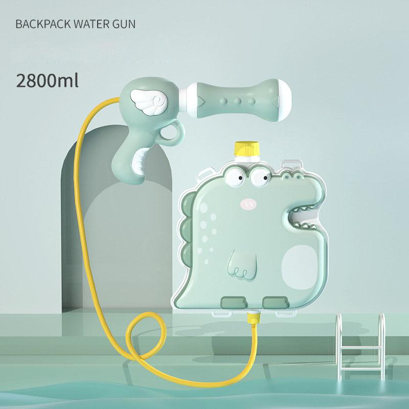 Summer Backpack Water Gun Children Outdoor Game Swimming Pool Beach High Capacity Water Shooter Toy Cartoon Animal Pull-out
