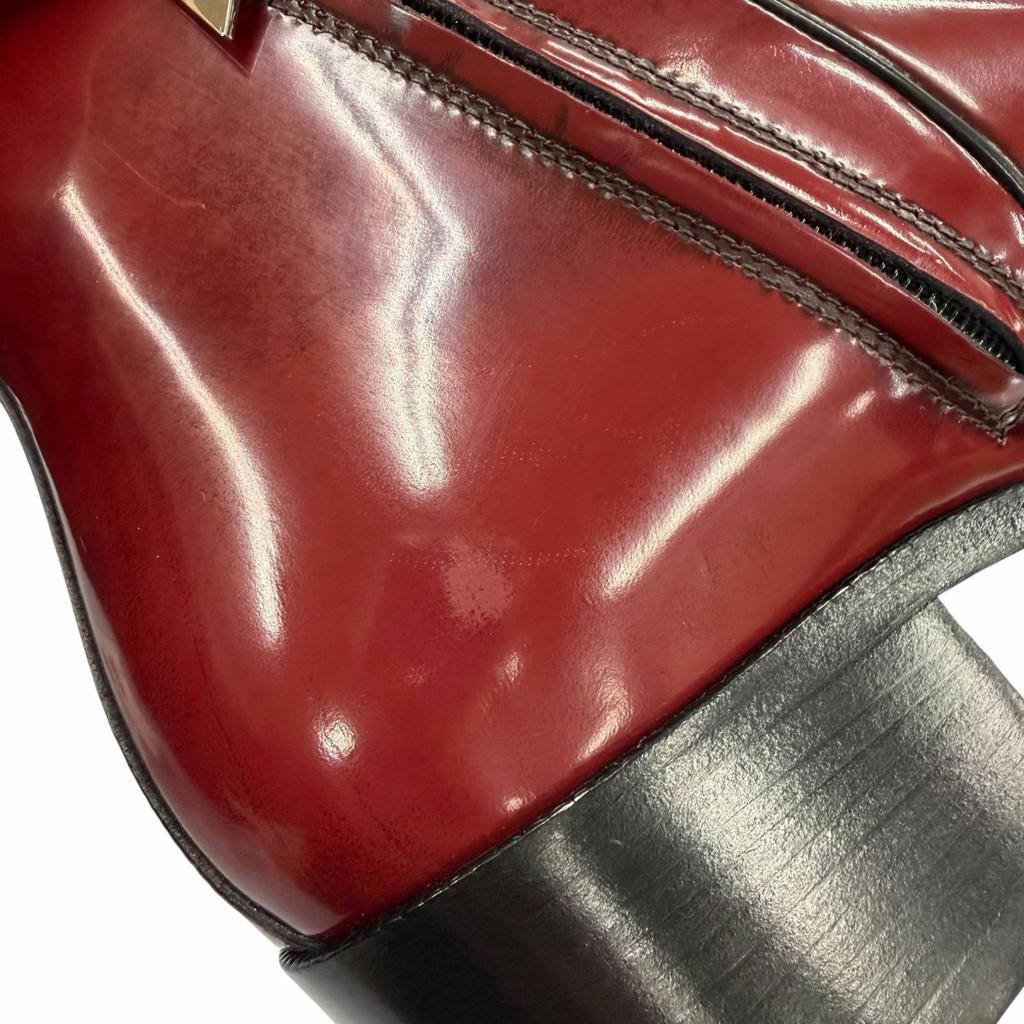Pristine DIOR short boots HEEL BOOTS Red Patent leather mens Used