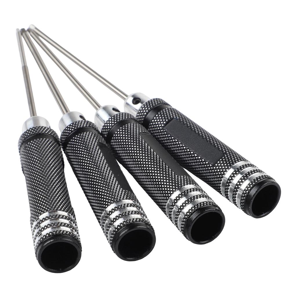 4-Pcs Hexagonal Screwdriver Set Model Tool 1.5/2.0/2.5/3.0mm Black For Remote Control For RC Helicopters Airplanes Transmitters