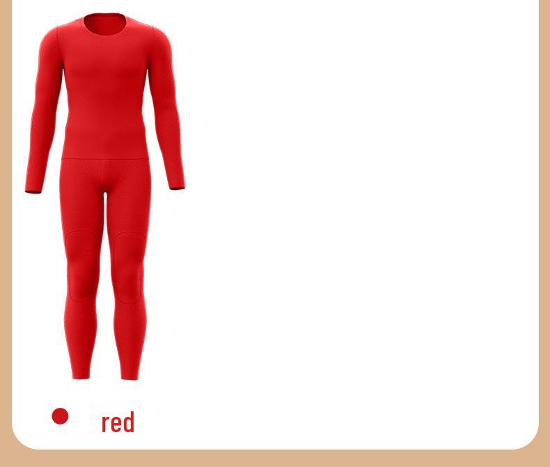 Conjunto de Ropa Interior Térmica para Hombre Juyitang Negro y Dorado - Cálido, Engrosado Otoño/Invierno Camiseta y Pantalones