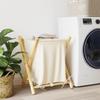 Laundry Basket Cream White 45 X 55 X 63.5 Cm Bamboo