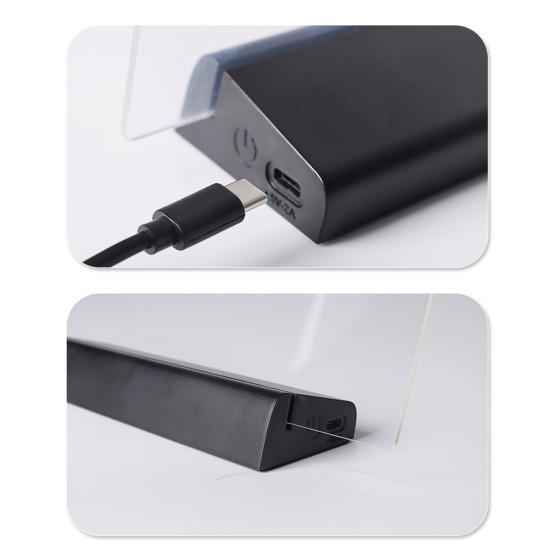 LED Light-Up Message Board Rechargeable Acrylic Memo Board for Kids Erasable Glowing Planner & Drawing Tablet