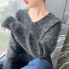 Versatile Women's Cashmere Knit V-Neck Top - Loose Fit, Slimming, Warm for Autumn/Winter