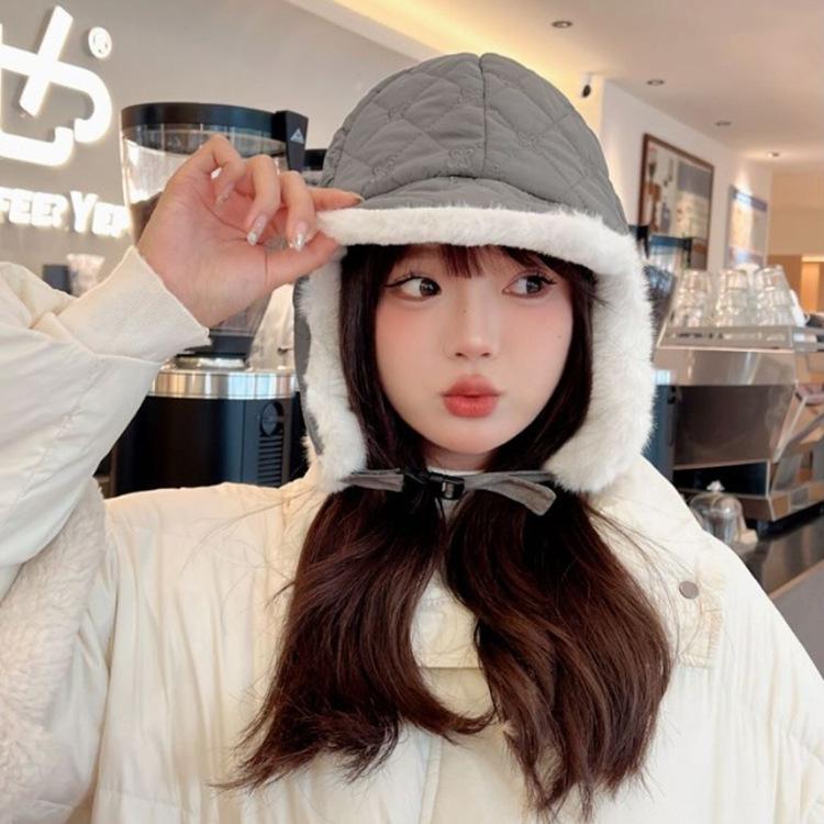 Warm plush big head circumference men's and women's cycling cold-proof plush warm ski cap windproof ear cap