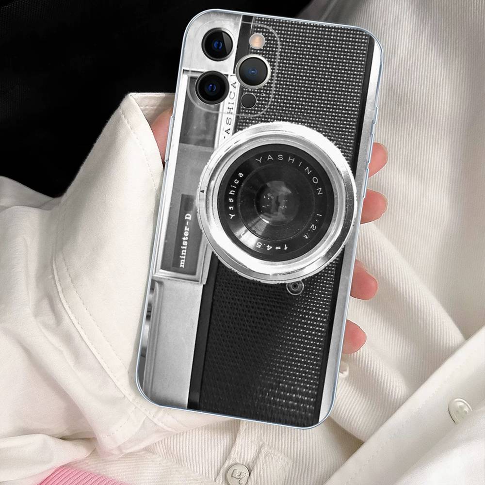 Retro Vintage Camera For IPhone 17 16 15 14 13 12 11 Pro Max Plus Soft TPU Silicone Back Cover Clear Case