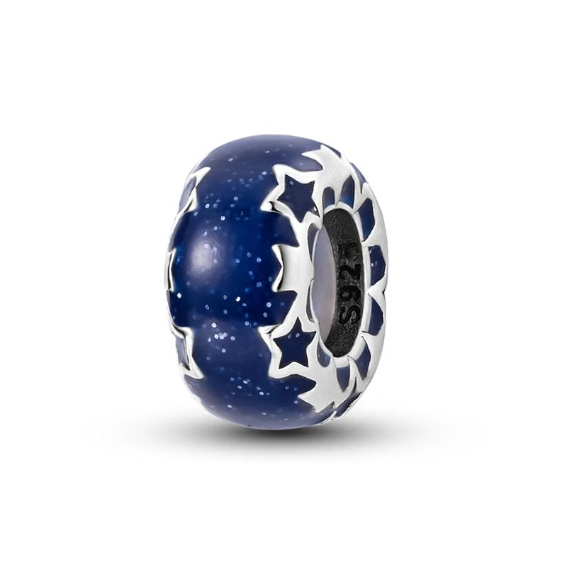 New Copper Blue Astronaut Planet Ocean Dolphin Charm Bead Fit Bracelet Women Jewelry Diy Gift