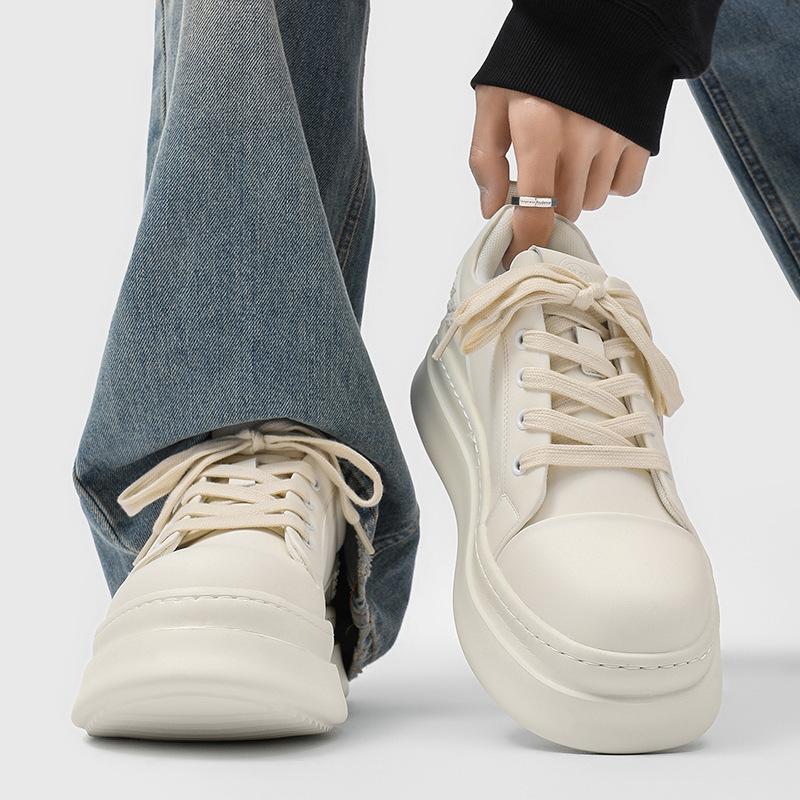 Niche Retro Classic Board Shoes College Style Men'S Thick-Soled Big Head Inner Height Increase Casual Trendy Shell Head Bread Shoes