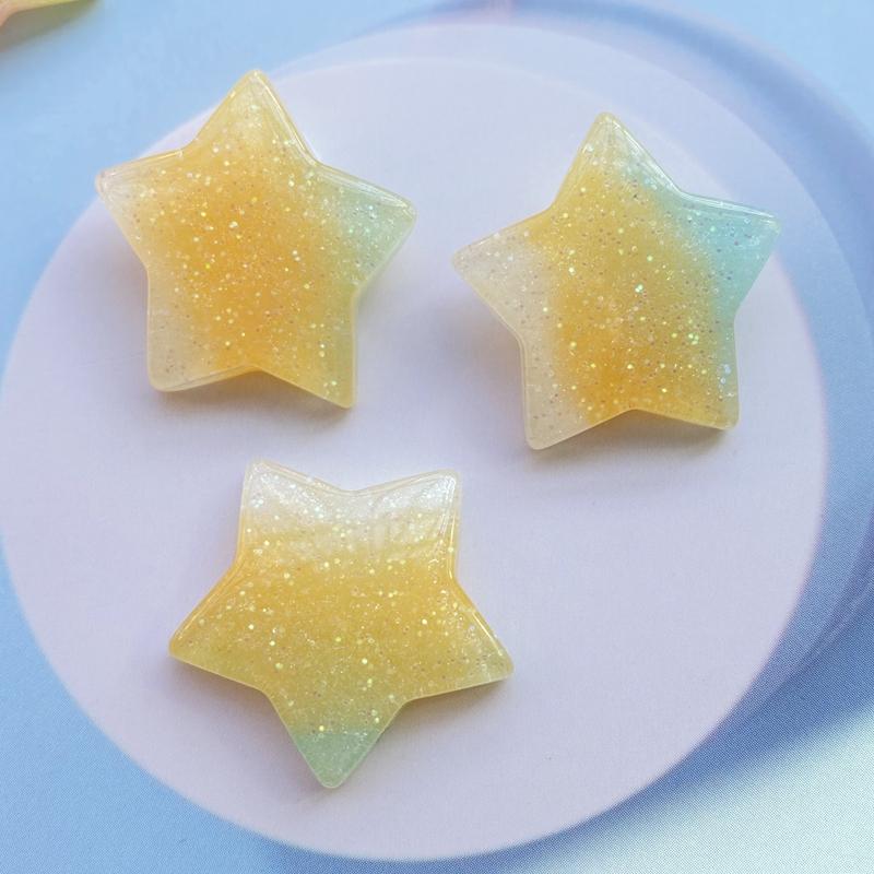 

10Pcs Kawaii Cute Mixed Colorful Stars Flat Back Resin Cabochons Scrapbooking DIY Jewelry Craft Decoration Accessorie H110