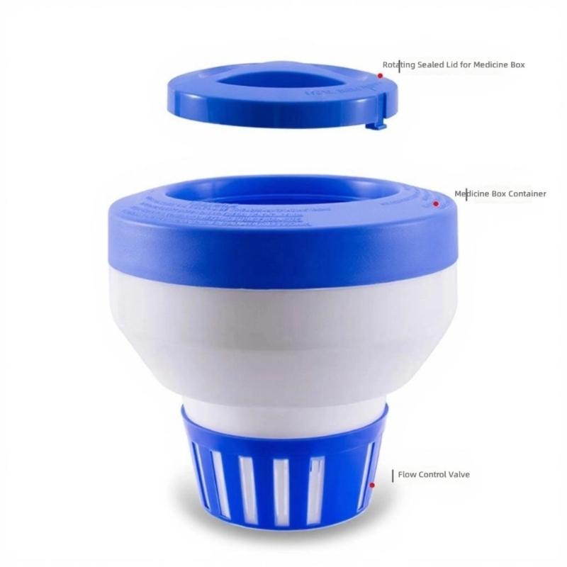 Strong Plastic Floating Swimming Pool Chlorinator With Large Capacity For Continuous Water Maintenance