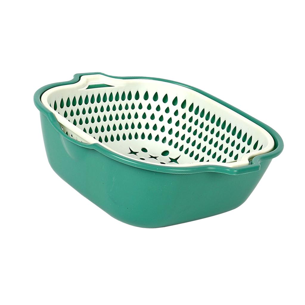 Küche Sieb Schüssel Doppel Schicht Gemüse Waschen Korb Verdicken Kunststoff Ablauf Becken Küche