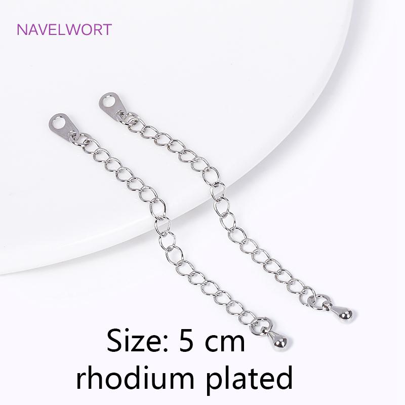 18K Gold Plated With Tag Extension Chain Brass Metal Extension Chains Connectors DIY Necklace Bracelet Jewelry Making Supplies