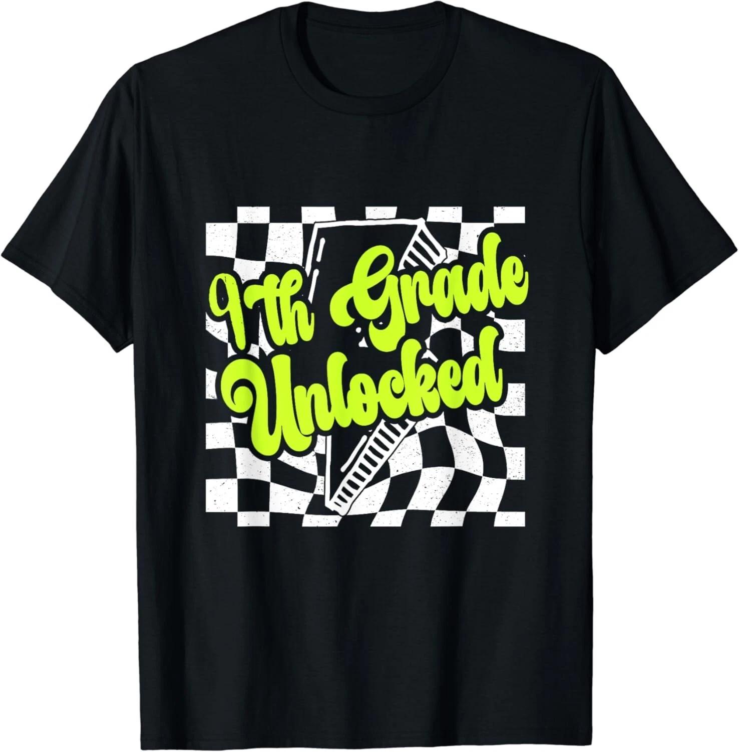

9th Ninth Grade Level Unlocked Gamer Teacher Back to School Gift Unisex T-Shirt S