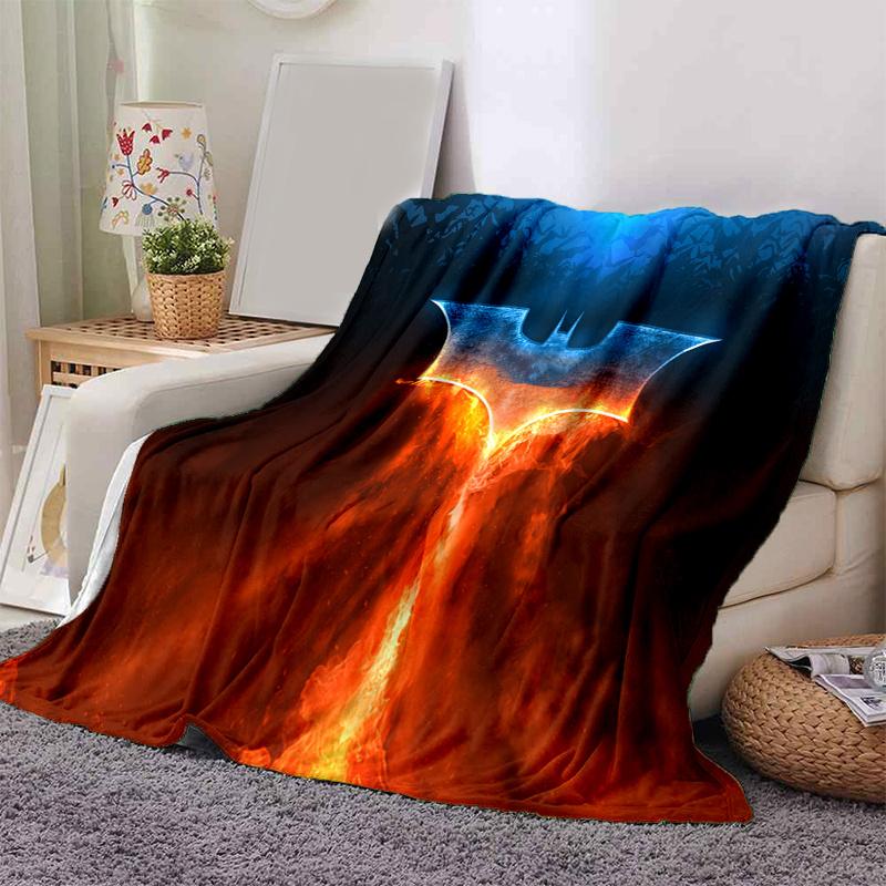 

Batman Logo on Fire Wall Art DecorPrint Blanket, Soft Blanket For Sofa Office Bed And Travelling Daughter Birthday Gift esj294 130cm×150cm（50in×60in）