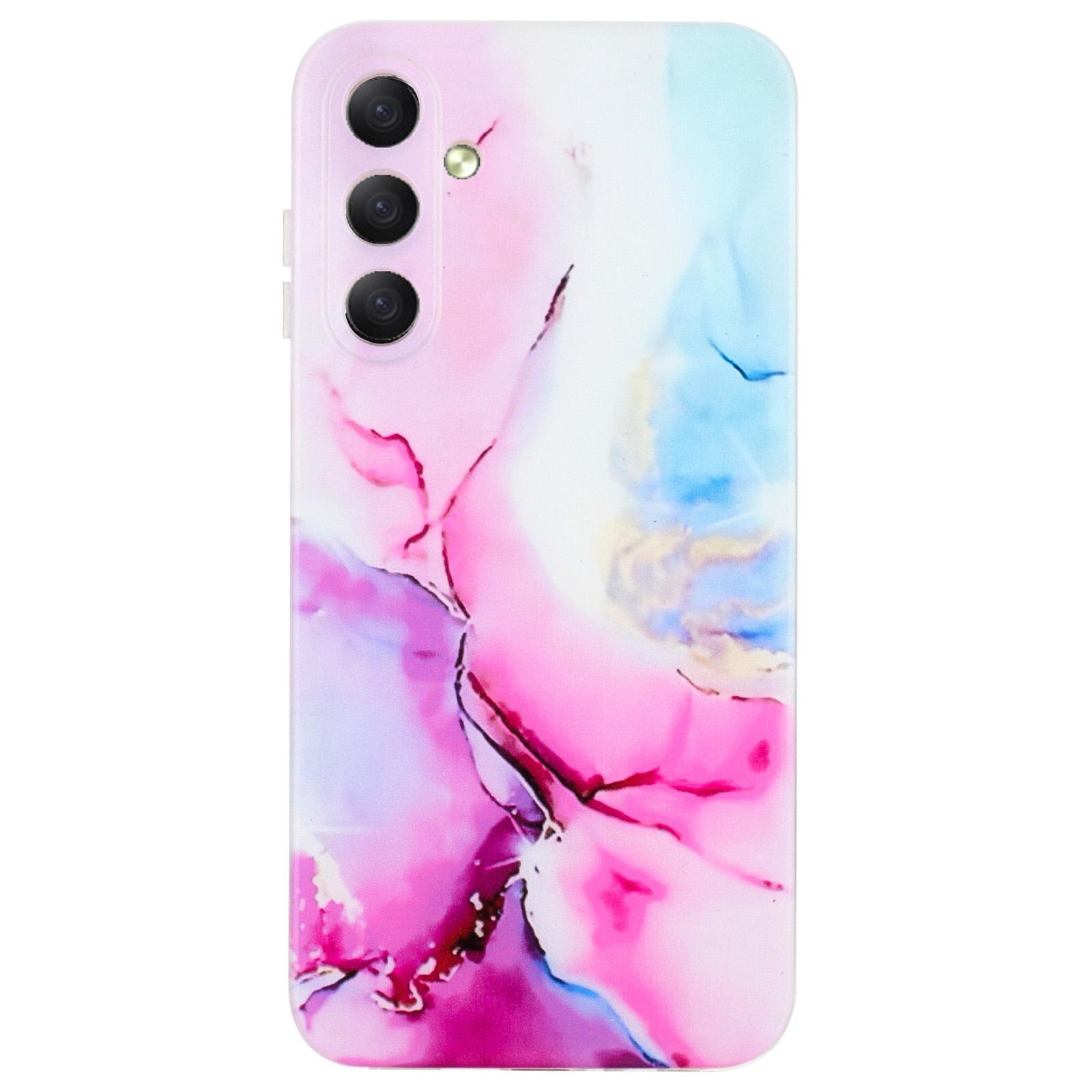 

For Samsung Galaxy A16 5G/A16 4G Case Flexible TPU Marble Pattern Phone Cover Pink/Blue