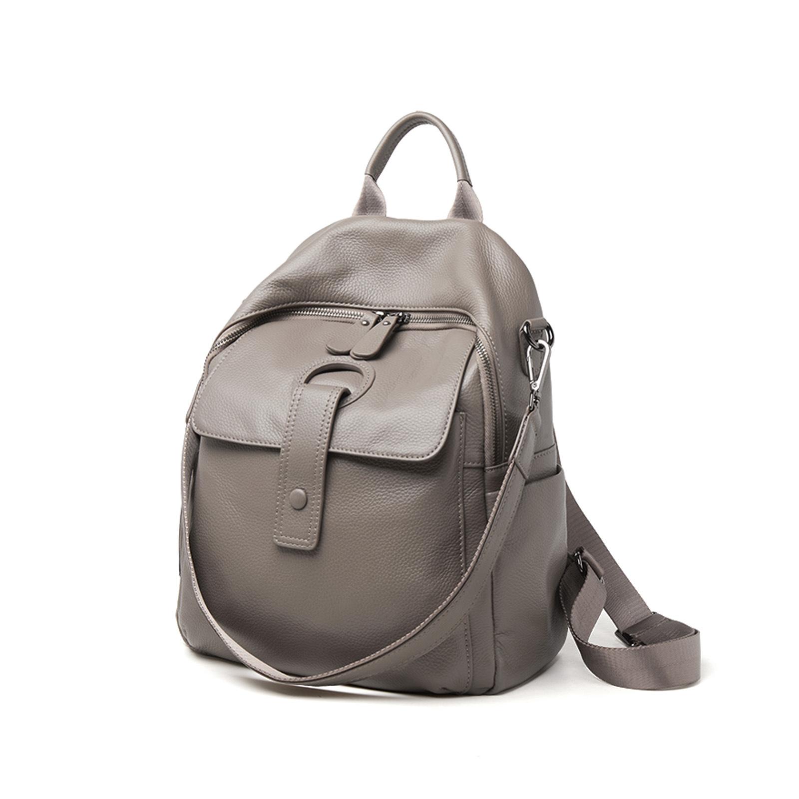 

Модный, простой и вместительный рюкзак из натуральной кожи для женщин, высококачественный рюкзак для поездок на работу для женщин 28*14*32cm серый