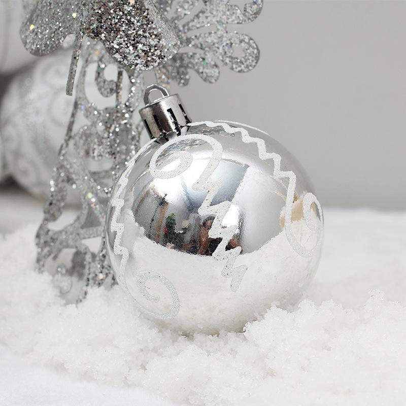 Y 6Pcs 6CM Christmas Balls Hanging Xmas Tree Pendant Ornaments for Party Wedding Decor New Year Navidad Gifts  Home Decoration