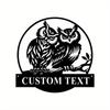 Customized Owl Metal Wall Art, Handmade Living Room Bedroom Decor, Unique Craft Sign