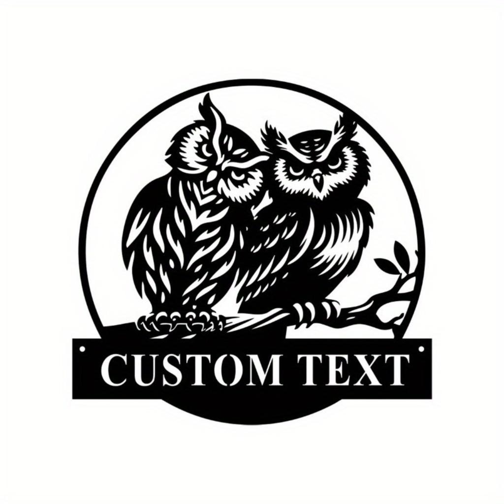 Customized Owl Metal Wall Art, Handmade Living Room Bedroom Decor, Unique Craft Sign