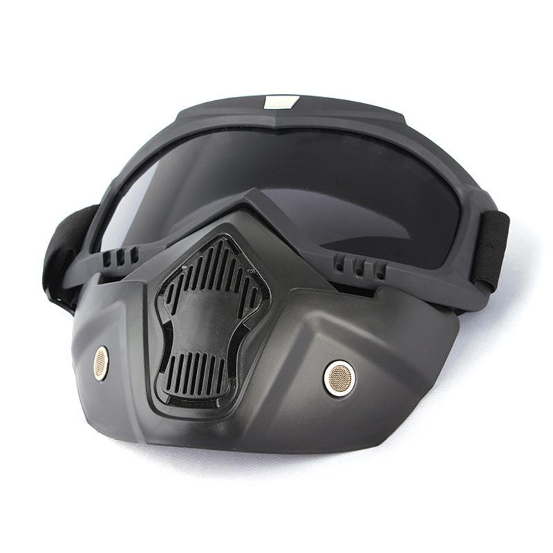 Mortorcycle Face Mask High-definition Goggles With Mouth Filter For Open Face Helmet Motocross Eye Face Protector 1PC