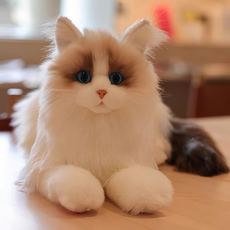 Lifelike Plush Toy Cat Soft Simulation Cat Doll Children'S Gift Elderly Companion Comfort Cute Pet Modeling Doll