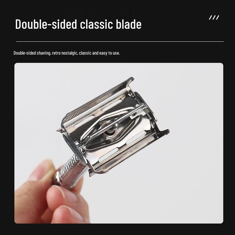 Manjie Manual Razor Box Set with Storage Case - Men's Classic Rotary Blade Holder