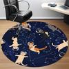 1PC Space Cats Office Round Area Rug, Mat Suitable For Office, Under Office Chairs Bedroom Living Room Home Decor, Room Deco