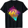 Wunderschönes Vaporwave Tropischer Sonnenuntergang Palmen T-Shirt