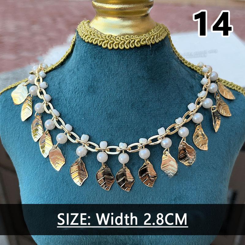 1M Ethnic Style Metal Sequin Chain Trim Sewing Tassels Fringe Beaded Ribbon Fringe Trim Diy Craft Waist Chain Garment Accessory