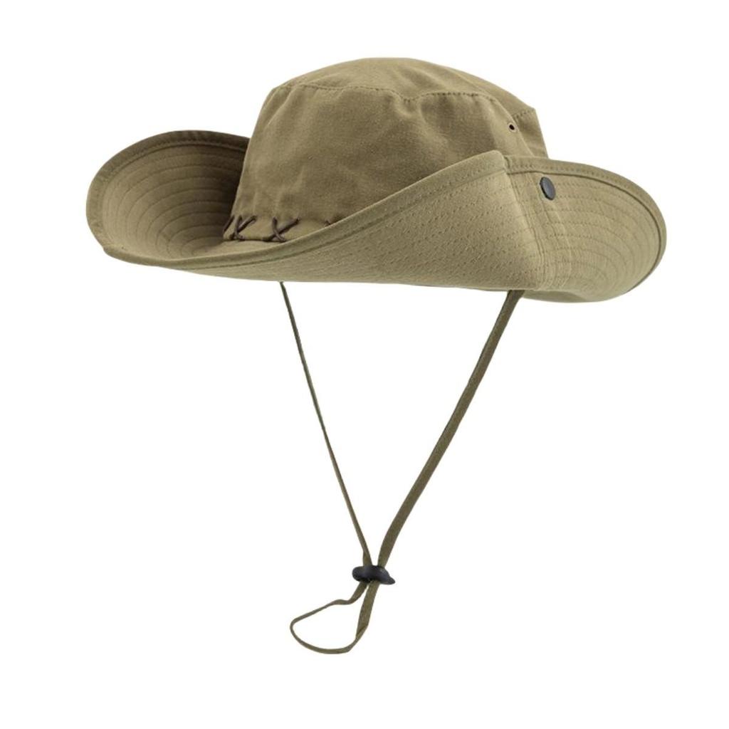 Women's Retro Bucket Hat 10cm Wide Brim Cowboy Fisherman Cap Sunscreen Summer Outdoor Fishing Hiking Windproof Bob