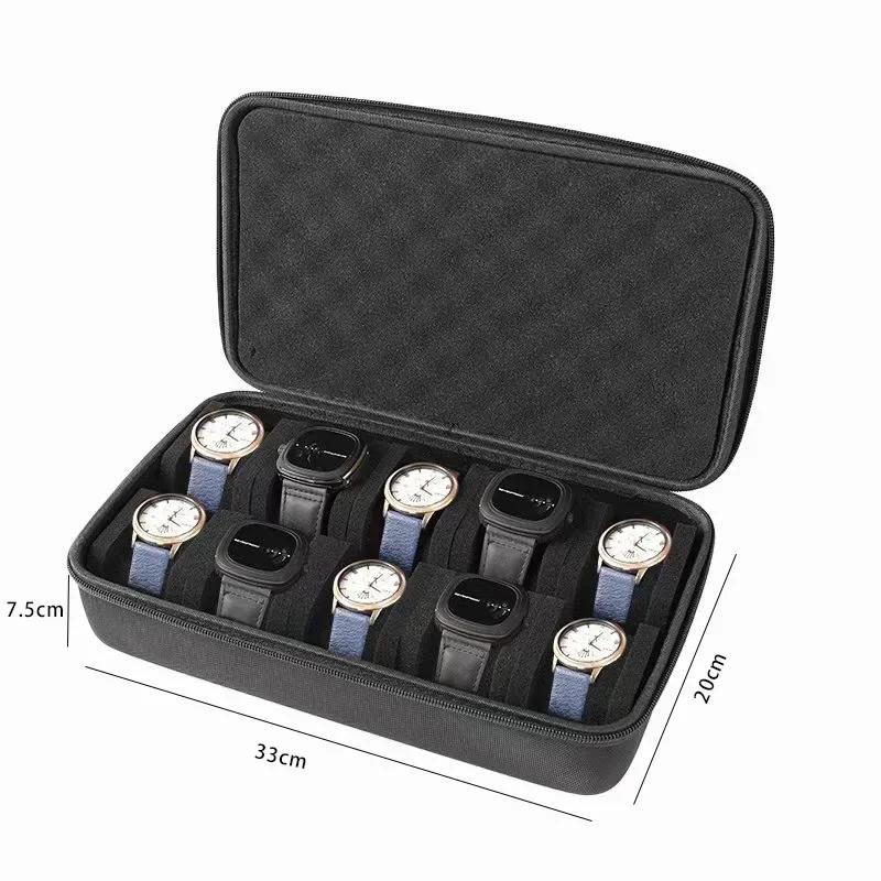 Travel Case Portable Storage Box For Single Watch Shock Impact-resistant For Wristwatches Smart Watch 1/2/3/4/5/6/8/10/15 slots