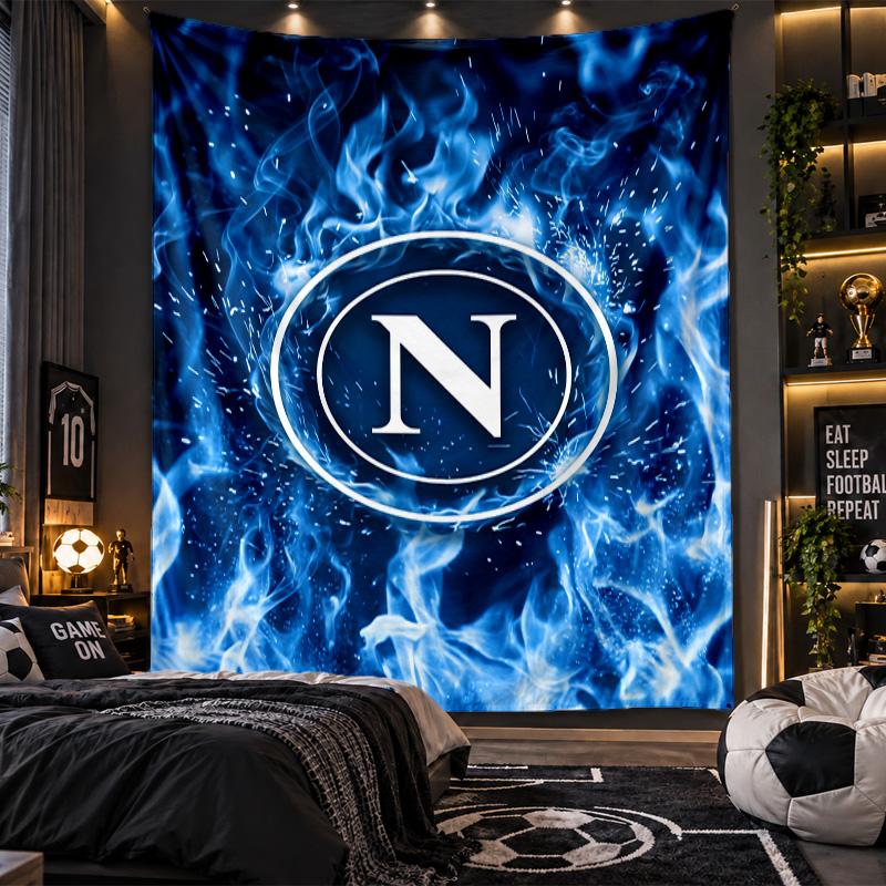 Wall Hanging Tapestry Napoli FC Print Cloth for Living Room Bedroom Home Decor