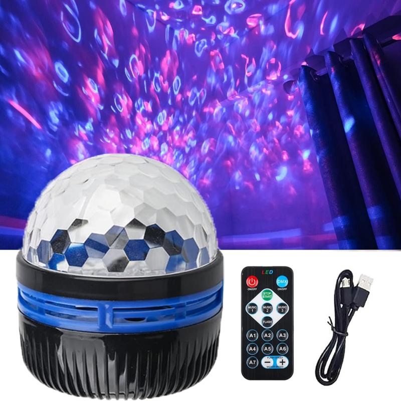 LED Night Lights Starry Projector Galaxy Ocean Wave Projector with Remote Control USB Aurora Lights 360° Rotating Lighting Party