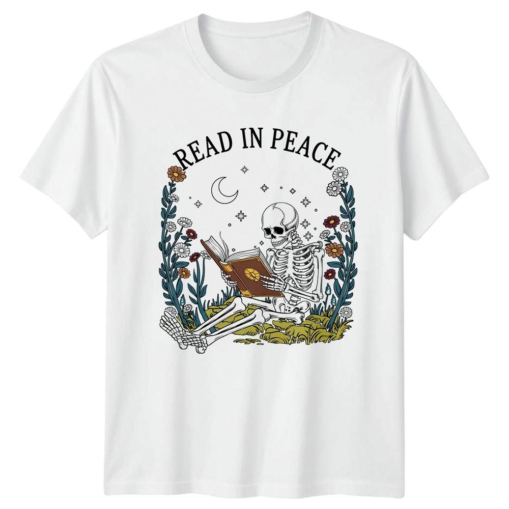 Read In Peace Unisexs TShirt Dark Academia Reading Birthday Gift For Her S