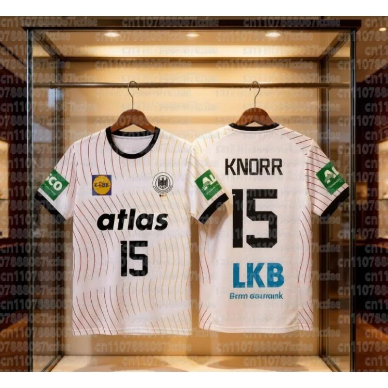 Maillot Handball Allemand Vente Chaude Parent Enfant Style 2025-26 Maillot de Handball Domicile et Extérieur T-shirt Imprimé 3D Tee à Séchage Rapide