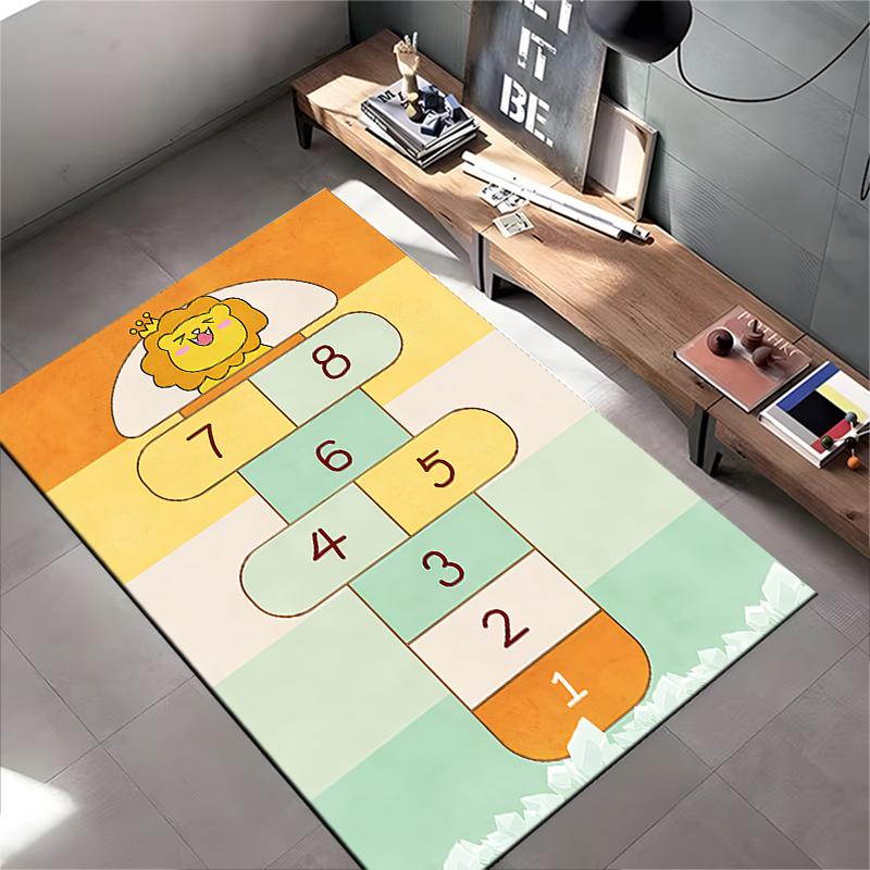 Rainbow Hopscotch Carpet for Kids Suitable for use as an anti-slip game mat for living room and bedroom sofas