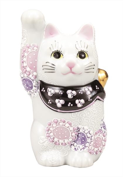 

Фарфор Кутани Иватая 4 в фиолетовом №. Манэки-нэко (манящий кот) цветы, K9-1538