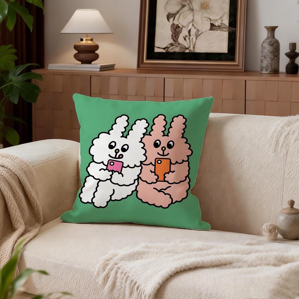 Süße Bunni Konbiny Kissenbezug Kissenbezug Set 4 Stück 50x50 45x45 40x40 Kissenbezug Dekorativ Sofa Heimdekoration