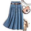 Kjol av vår-sommartyp Dammode Jeanskjol PLUS SIZE