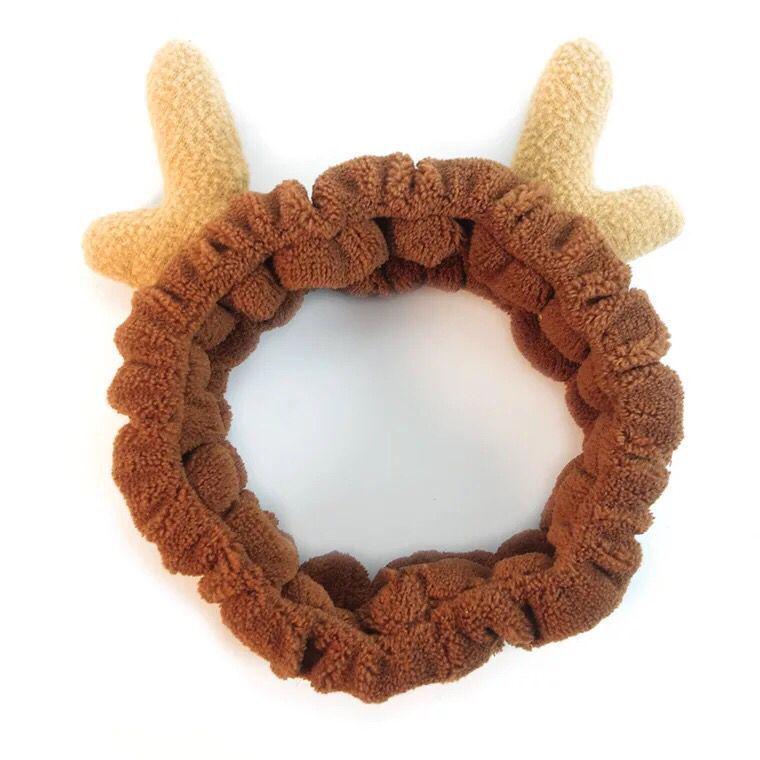 Japanese Fluffy Antler Headband - Korean Style for Face Washing & Makeup