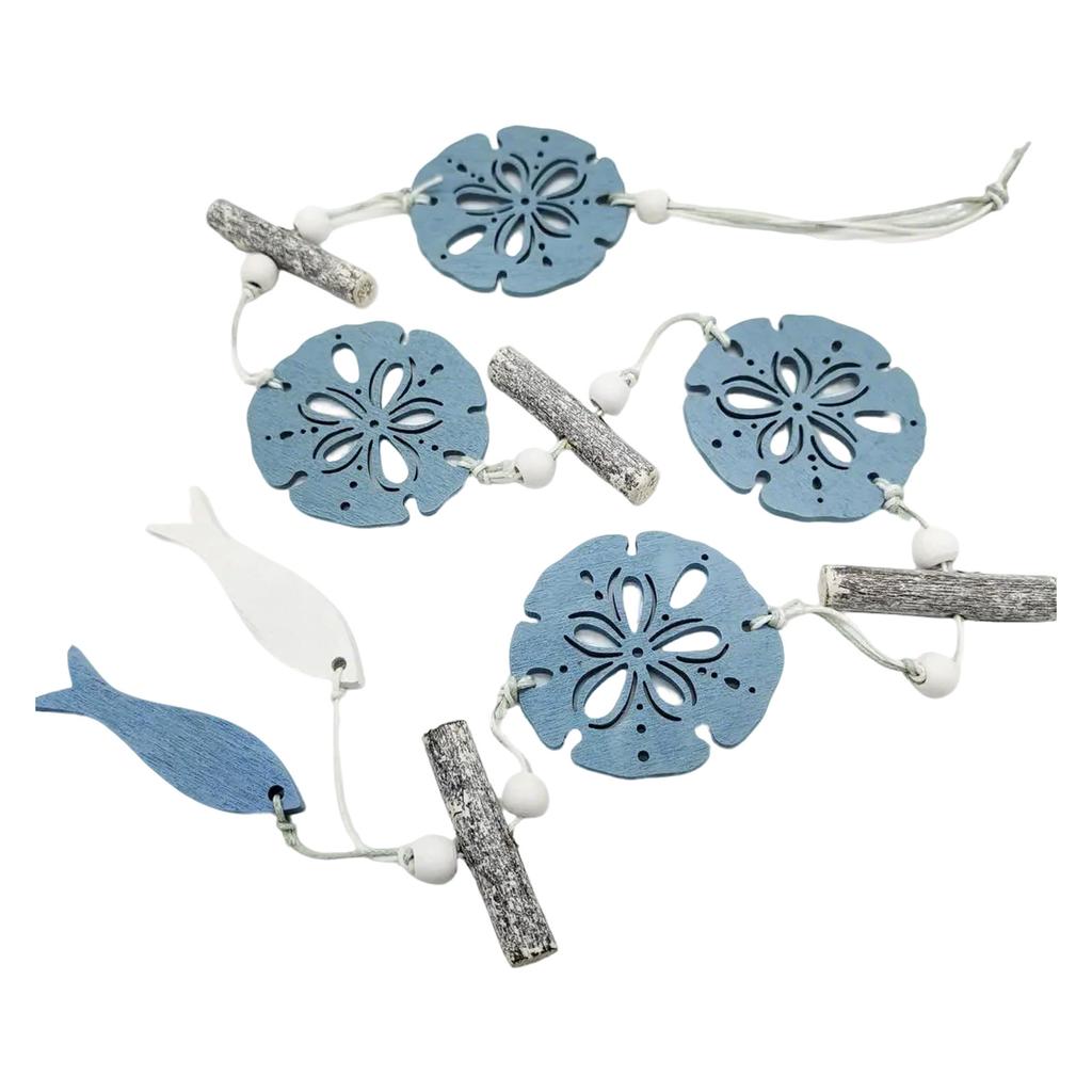 Ocean Theme Wood Hanging Ornament Starfish Sea Shell Design Sun Catcher For Home Wall And Garden Decoration Wall Art