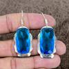Blue Topaz Gemstone Handmade 925 Sterling Silver Jewelry Earring 2.13" KKG-601